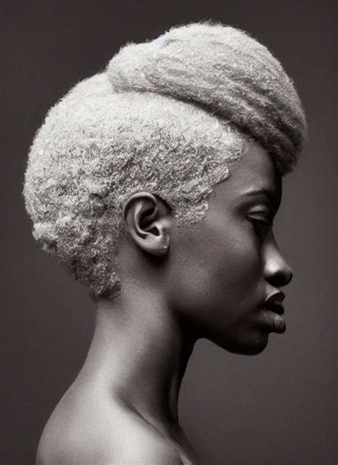 A Beautiful Black Woman S Face In Profile Made Of Leaf Stable