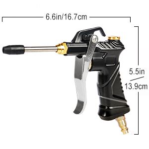 Industrial Air Blow Gun With Brass Adjustable Air Flow Nozzle Steel