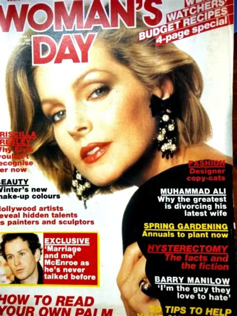 86 Womans Day Magazine Priscilla Presleyjohn Mcenroebarry Manilow