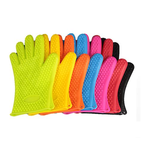 130g Silicone Baking Gloves High Temperature Insulated Heart Shaped Five Finger Gloves Kitchen