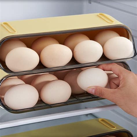 Portable Stackable 8 Grid Refrigerator Storage Organizer Holder Egg Box