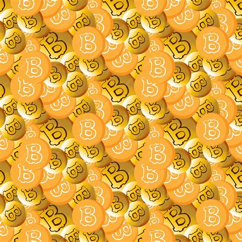 Premium Vector Seamless Pattern From Coins Orange And Gold Bitcoins