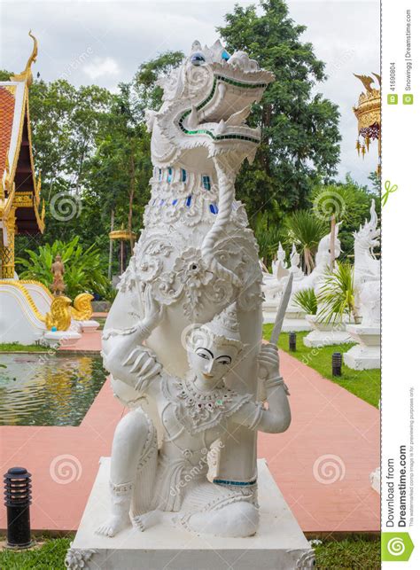 Singha Lion Statue At The Temple In Northern Thailand Stock Photo