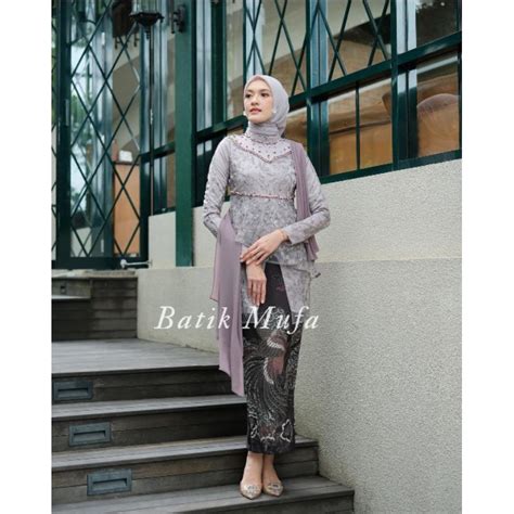 Jual Set Couple Kaluna Maroon Kebaya Modern Kebaya Lamaran Kebaya