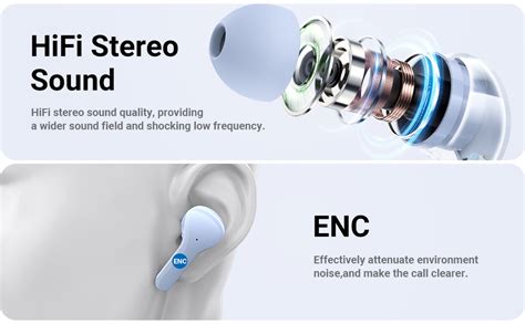 ACEFAST Wireless Earbuds, Bluetooth Headphones with ENC Noise Canceling ...