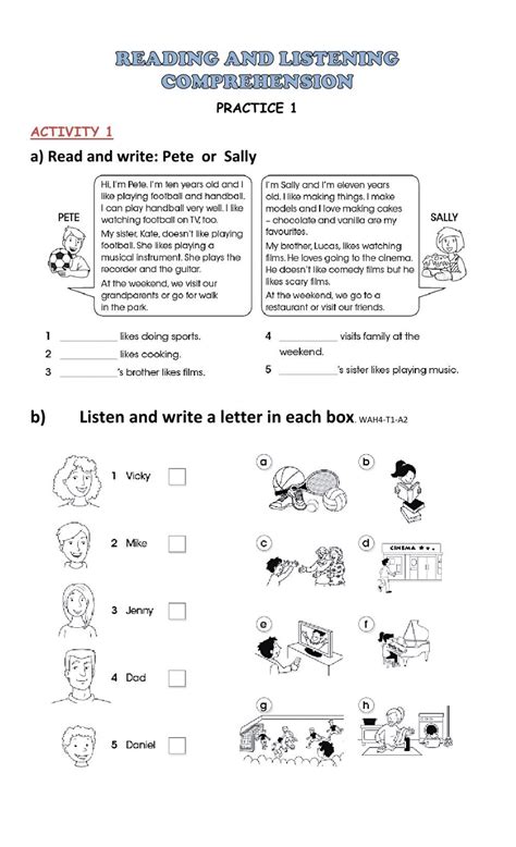 Reading And Listening Online Worksheet For Grade4 You Can Do The