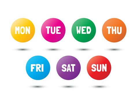 Weekly Colorful Icons 2280120 Vector Art At Vecteezy