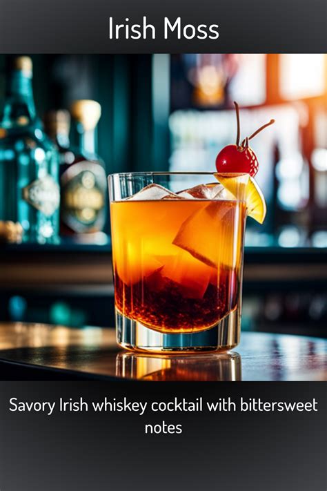 Irish Moss, Savory Irish whiskey cocktail with bittersweet notes