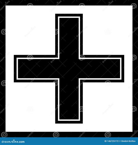 Emergency Cross Red Black Frame And Frameless Stock Illustration