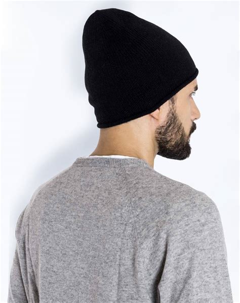 Mens Pure Cashmere Beanie Hat Maisoncashmere