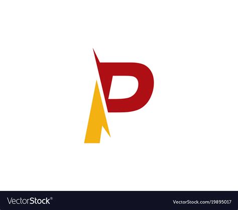 P Letter Cut Logo Royalty Free Vector Image Vectorstock