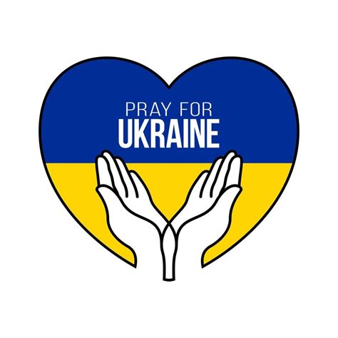 Pray For Ukraine Concept Illustration With National Flag Hand And Map