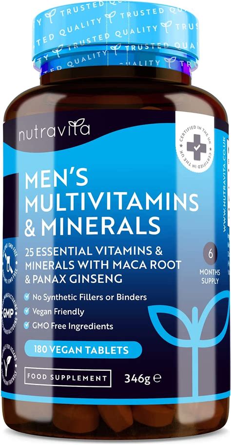 Multivitamines et minéraux pour hommes 25 vitamines et minéraux