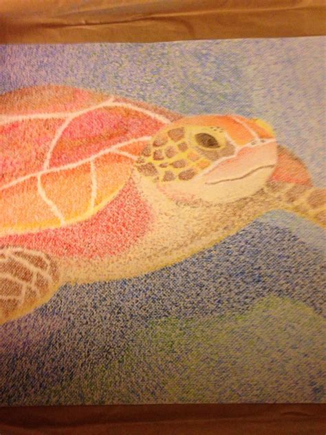 Sea Turtle In Pointillism Ashley Blands Art Work Pinterest