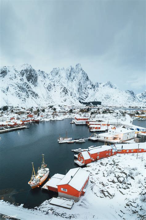 Small fishing village at Lofoten, Norway | premium image by rawpixel.com / Luke Stackpoole ...