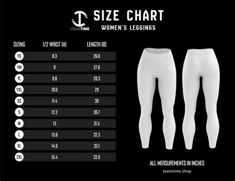 Compression Leggings Size Chart – Teamtime