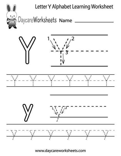 Alphabet Tracing Letter Y