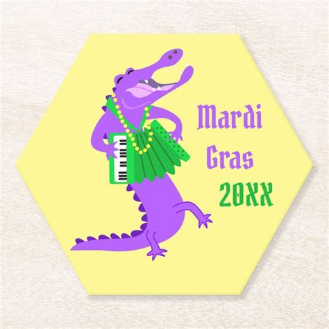 Mardi Gras Alligator Paper Coaster Zazzle Mardi Gras Mardi Mardi