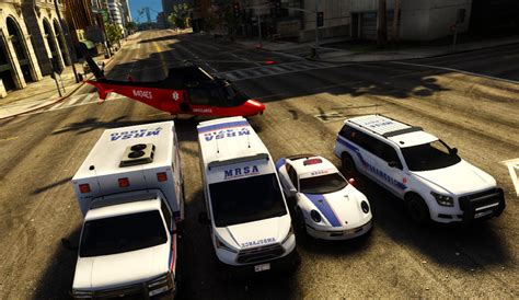 GTA V Ambulancepakket 5 Voertuigen Fivem Klaar Geoptimaliseerd