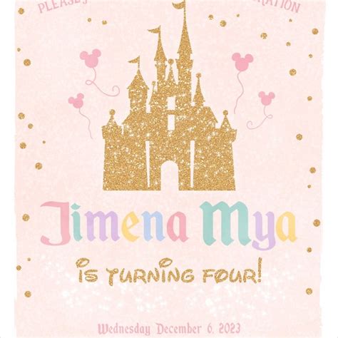 Magical Birthday Party Invitation Disneyland Girl Invitation Pastel