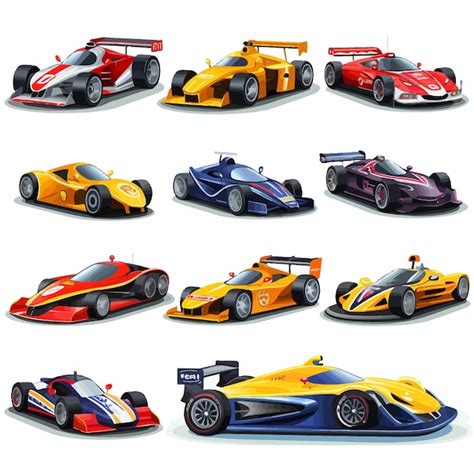 Premium Vector Race Car Speed Sport Vehicle Icons Set