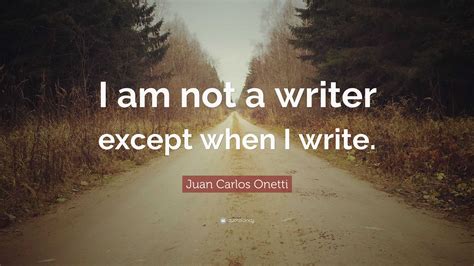 Juan Carlos Onetti Quote: “I am not a writer except when I write.”