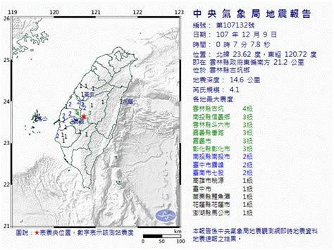 雲林古坑00：07發生規模41淺層地震 最大震度4級 生活 中時新聞網