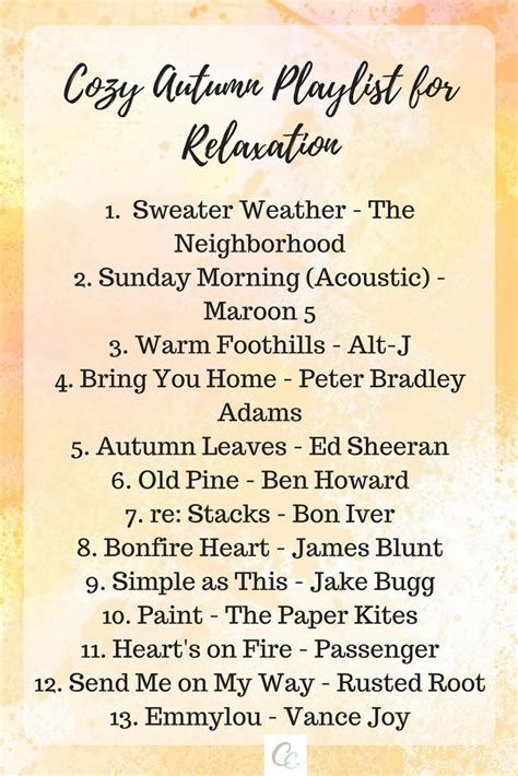 Cozy Autumn Playlist for Relaxation | Fall playlist, Fall music, Autumn cozy