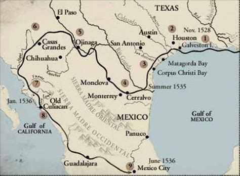 Cabeza De Vaca Exploration Map