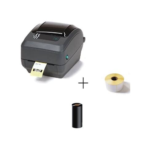 Zebra GK420t Barcode Printer Bundle 203 Dpi With 1 Ribbon 1 Lablel Roll