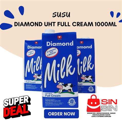 Jual Diamond Susu Uht Full Cream 1000ml Shopee Indonesia