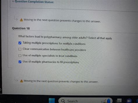 Solved Question 18what Factors Lead To Polypharmacy Among