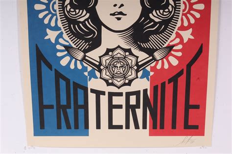 Shepard Fairey Liberte Egalite Fraternite Signed Offset Lithograph Ebth