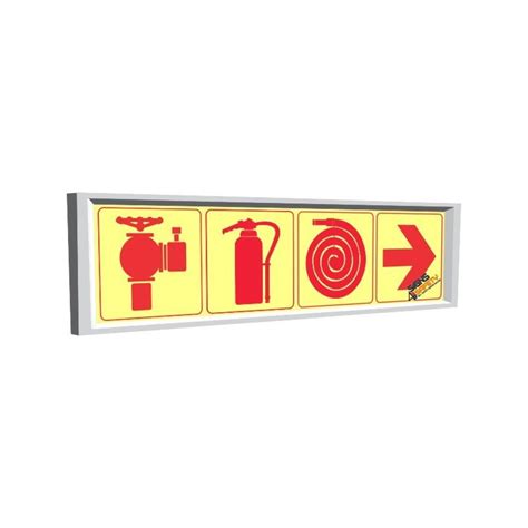 Fire Hydrant Extinguisher Hose Arrow Right Photoluminescent Glow In The Dark Sign Sabs