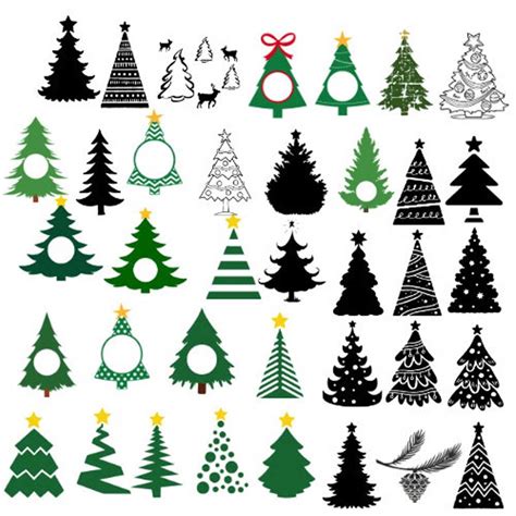 Christmas Trees Svg Bundle Wide Selection Of Trees Clipart Inspire