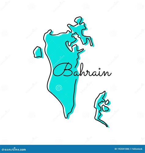 Bahrain Vector Map Isolated On White Background High Detailed Black