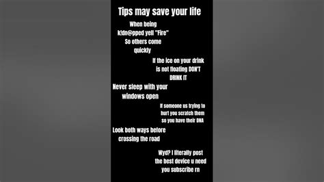 Tips May Save Your Life Youtube