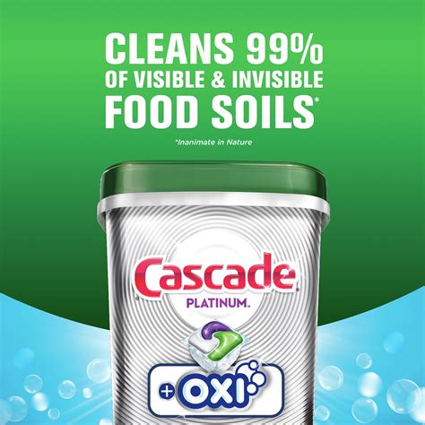 Buy Cascade Platinum + Oxi Dishwasher Pods, ActionPacs Dishwasher ...