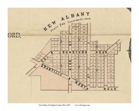 New Albany Plain Ohio 1895 Old Town Map Custom Print Franklin Co