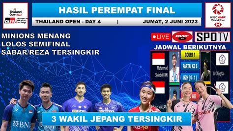 Hasil Thailand Open 2023 Hari Ini Day 4 Babak 8 Besar MINIONS Menang