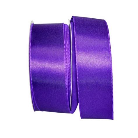 Reliant Ribbon 92575W 064 40K Satin Value Wired Edge Ribbon Purple