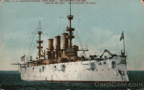 U S Armored Cruiser New York Officers And Men Great White