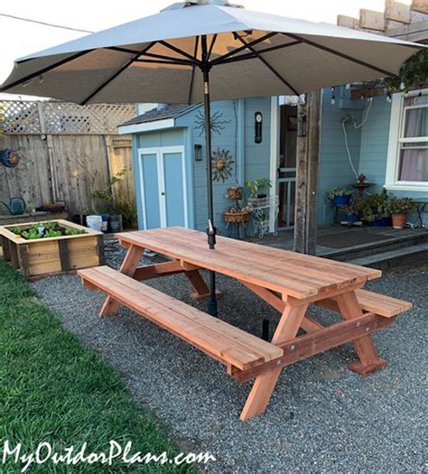 DIY Picnic Table with Benches | MyOutdoorPlans | Free Woodworking Plans and Projects, DIY Shed ...