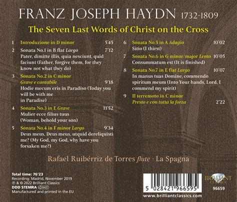 C M D Haydn The Last Words Of Christ On The Cross Cd