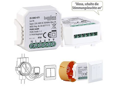 Luminea Home Control Rollladenaktor Wlan Wlan Unterputzmodul F R