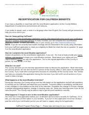 Recertification For CalFresh Benefits How To Complete The Course Hero