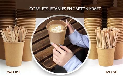 Gobetree Gobelets Jetables En Kraft Pour Caf De Ml Oz