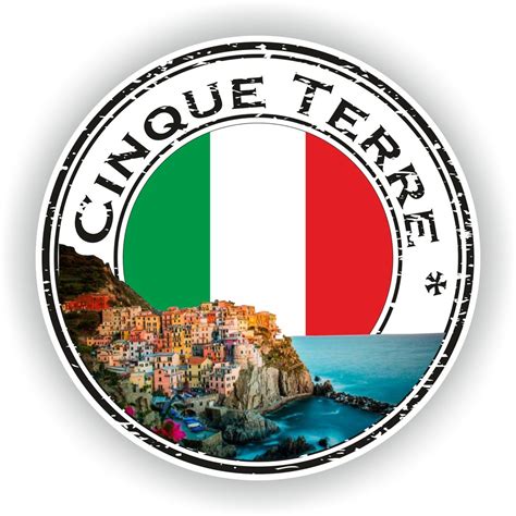 Cinque Terre Italy Seal Sticker Round Flag For Laptop Book Fridge