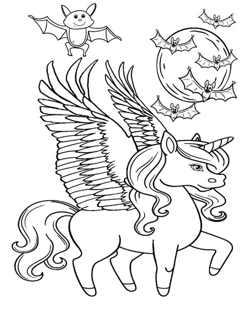 Halloween Unicorn coloring page 16 Färbung Seite Kostenlose druckbare