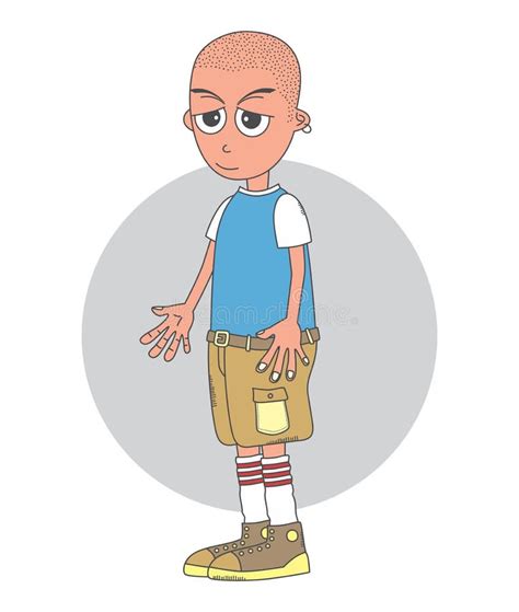 Personaje De Dibujos Animados Calvo Del Hombre Ilustración del Vector